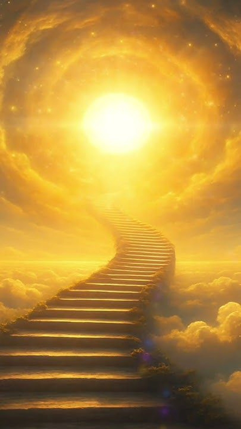 Sirima Miller – LEBENS(T)RAUM für Körper, Geist & Seele – Das Bild ist eine konzeptionelle Illustration einer „Treppe zum Himmel“ oder „Jakobsleiter“.